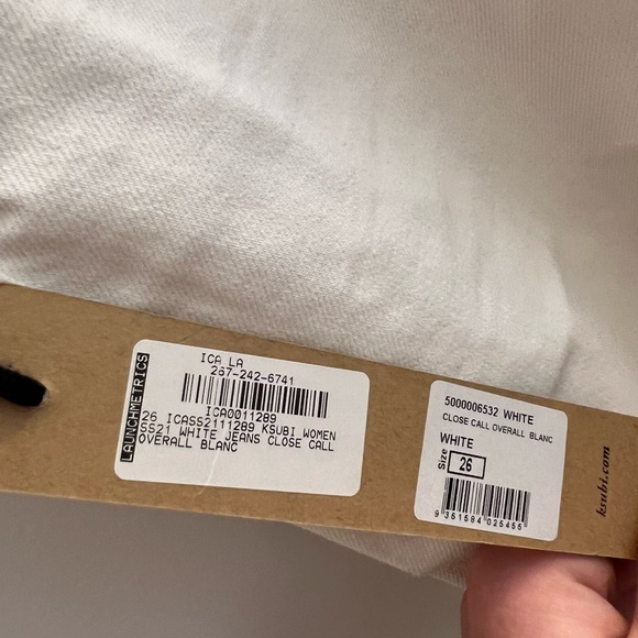 KSUBI CLOSE CALL WOMENS DENIM WHITE JUMPSUIT OVERALLS BRAND NEW - Picture 4 of 4